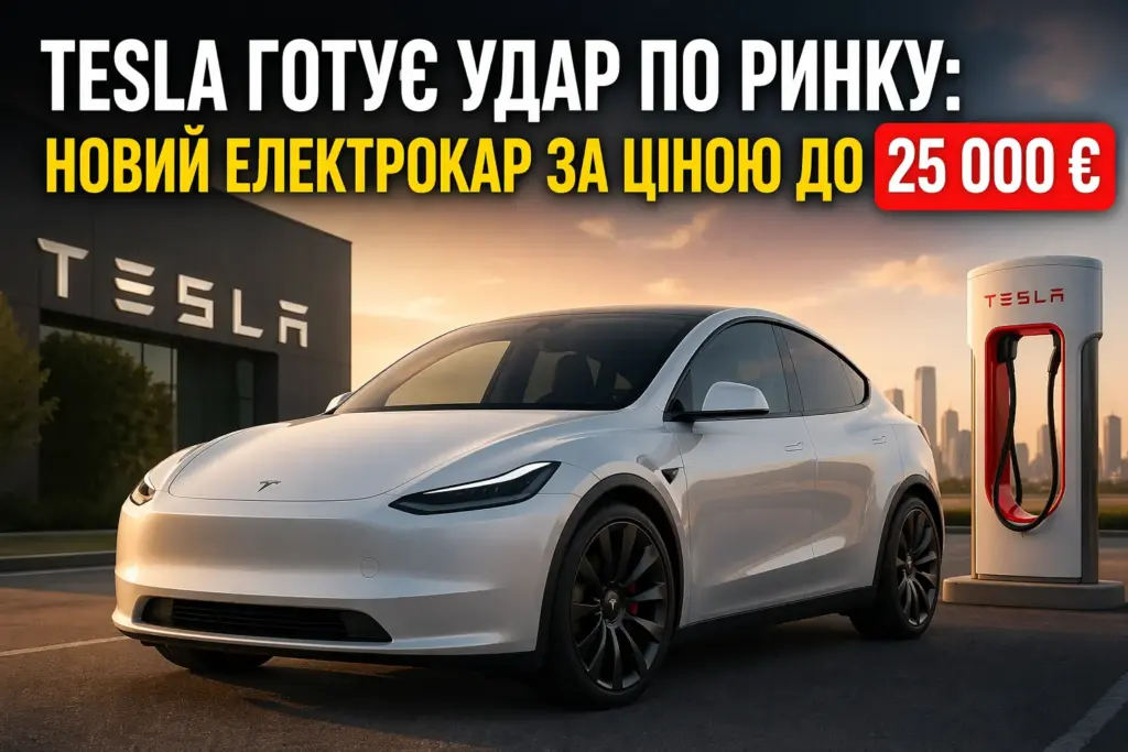 Tesla бюджетний електромобіль до 25000 євро нова модель