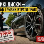штраф за великі диски в Україні 340 680 грн поліція перевірка авто