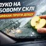 яблуко на лобовому склі лайфхак проти дощу покращення видимості