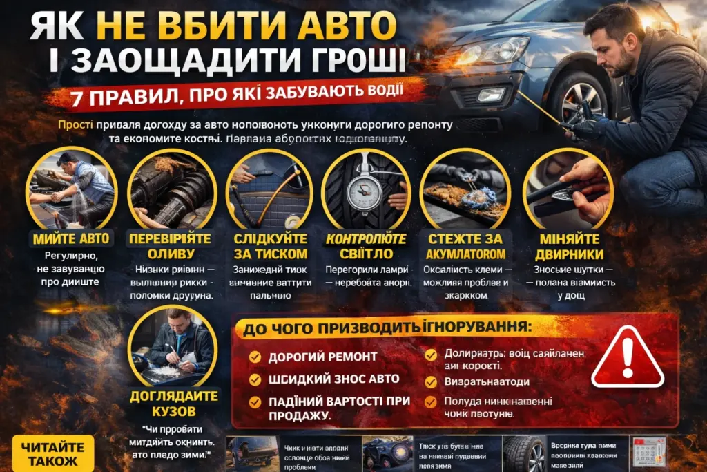 як не вбити авто і заощадити гроші 7 правил догляду за автомобілем