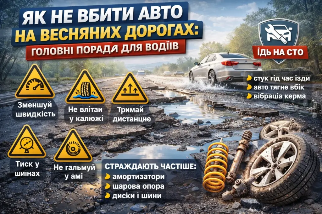 як не вбити авто на весняних дорогах ями калюжі поради водіям