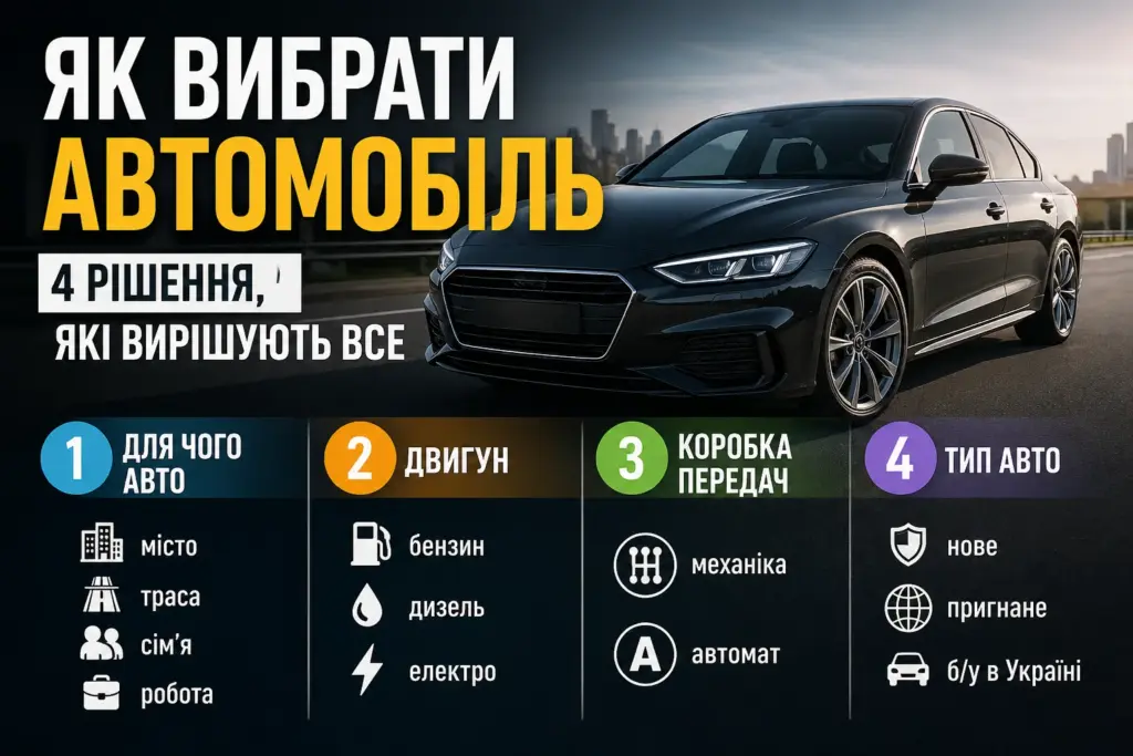 як вибрати автомобіль поради двигун коробка тип авто вибір машини