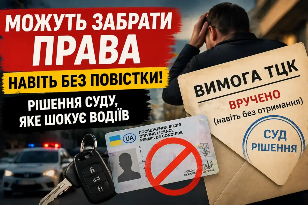 заберуть права без повістки Україна рішення суду водій обмеження керування