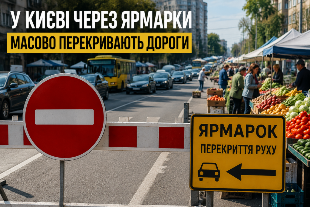 У Києві через ярмарки масово перекривають дороги — обмеження руху для водіїв