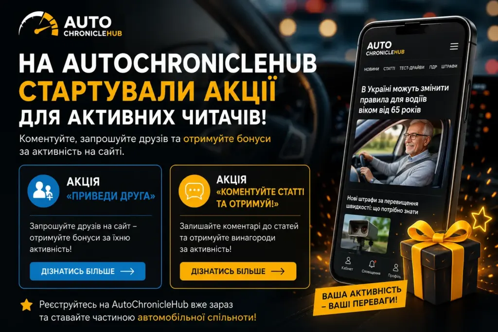 Акції для користувачів AutoChronicleHub та бонуси за активність