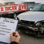 Автомобіль після ДТП на авторинку в Україні