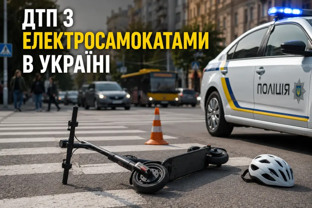 ДТП з електросамокатом на пішохідному переході в Україні