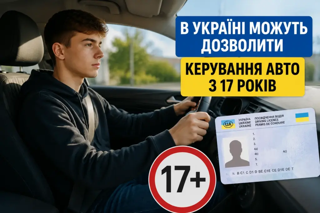 Молодий водій за кермом автомобіля в Україні