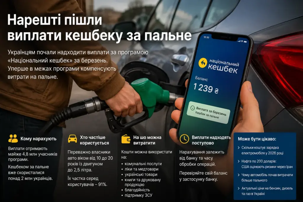 Кешбек за пальне в Україні у 2026 році