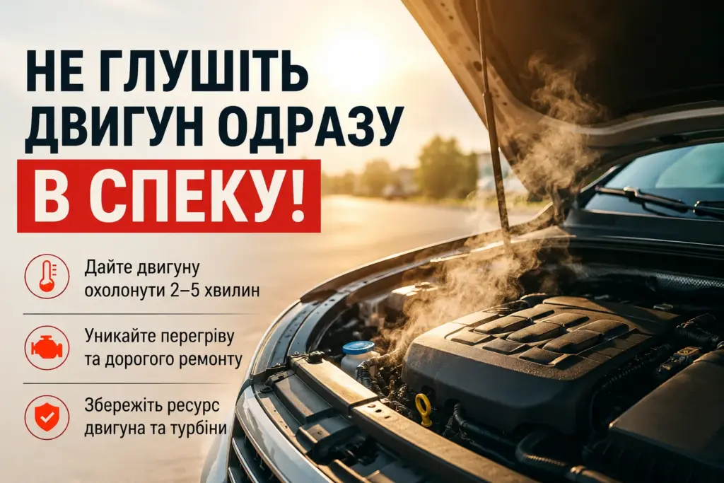 Не глушіть двигун одразу в спеку — поради водіям щодо охолодження мотора
