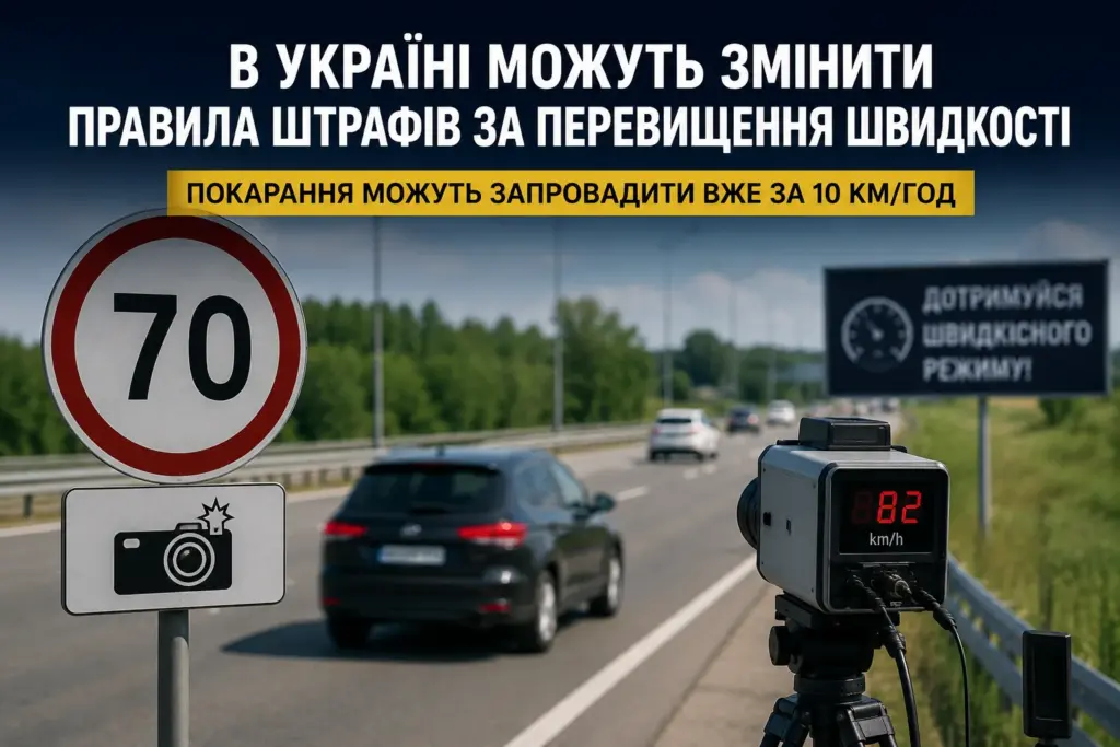 Камера автофіксації швидкості на трасі в Україні