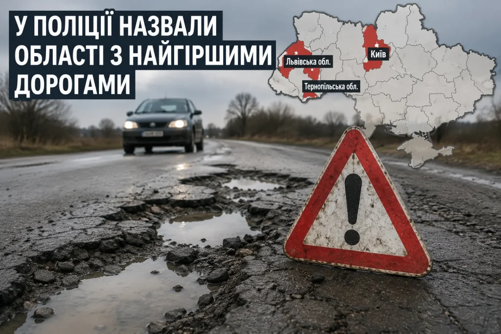 Погані дороги в Україні та області з найбільшою кількістю ДТП у 2026 році