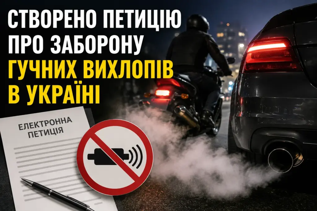В Україні створено петицію про заборону гучних вихлопів авто і мотоциклів