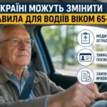 Літній водій за кермом автомобіля в Україні