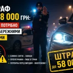 Штраф до 58 000 грн за фари у 2026 році в Україні