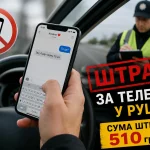водій користується телефоном за кермом та поліцейський в Україні