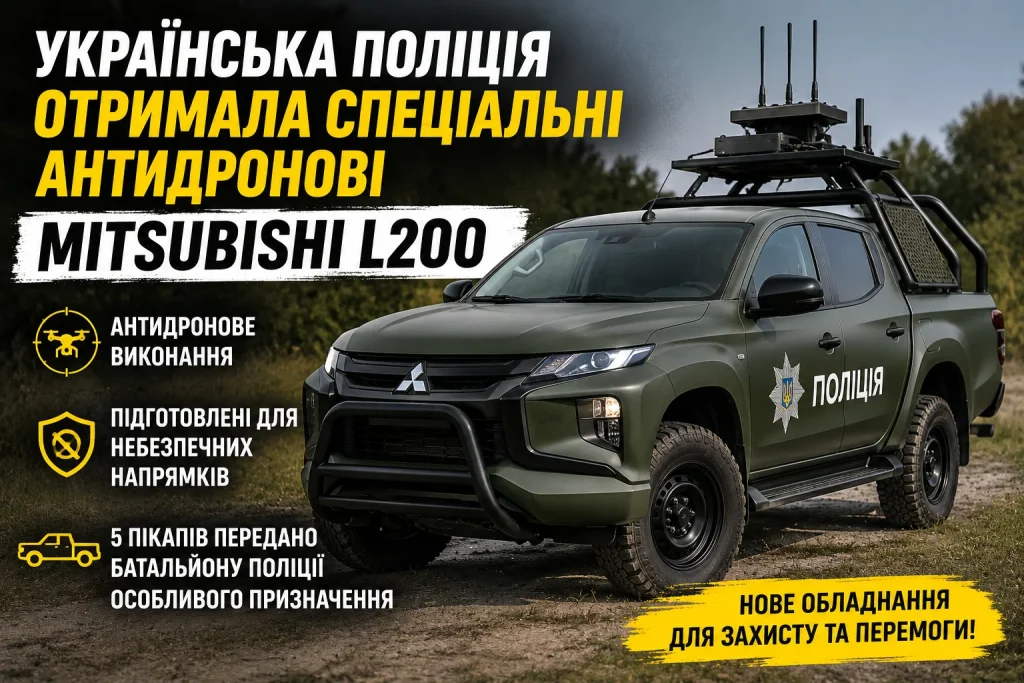 Українська поліція отримала спеціальні антидронові Mitsubishi L200