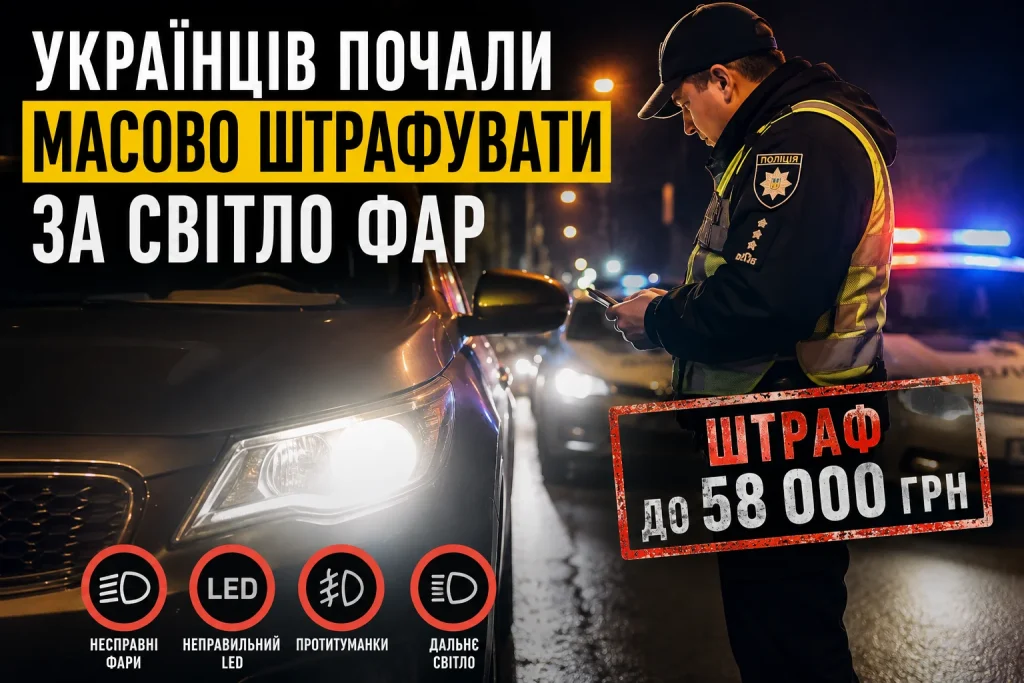 Українців почали масово штрафувати за світло фар у 2026 році