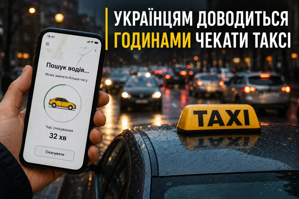Українцям доводиться годинами чекати таксі через нестачу водіїв, затори та високі комісії сервісів