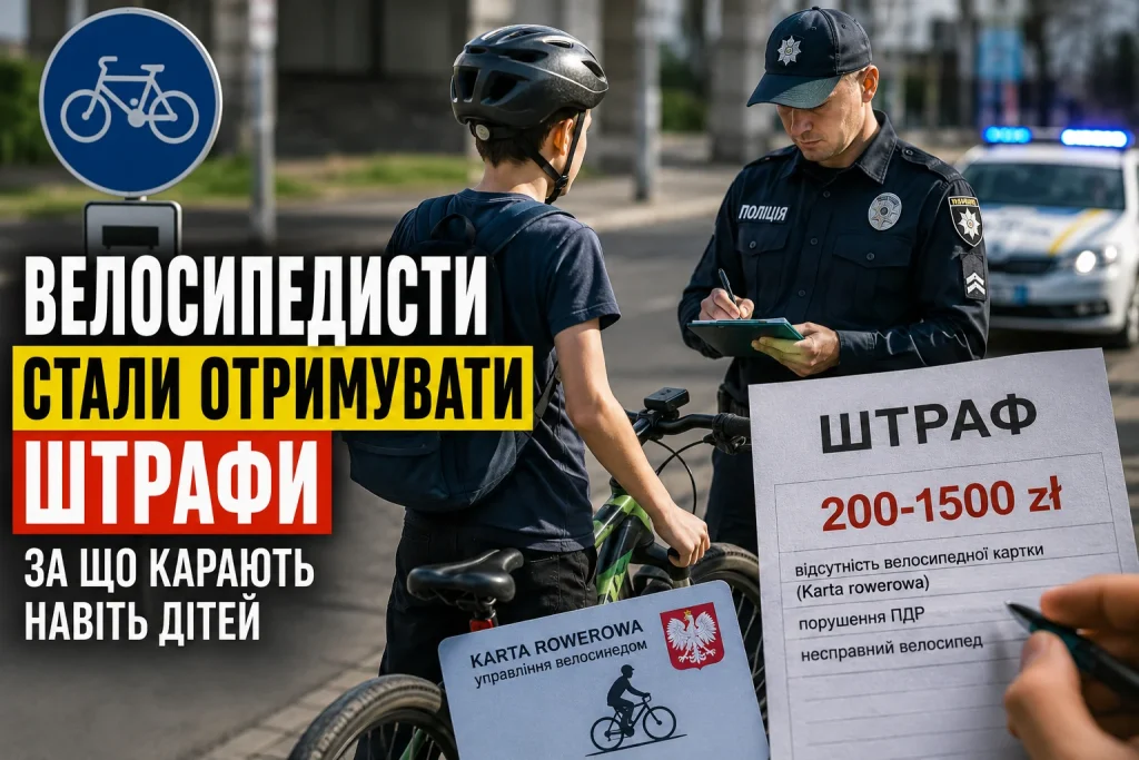 Велосипедиста зупинила поліція: у Європі почали штрафувати дітей за їзду без «велосипедних прав»