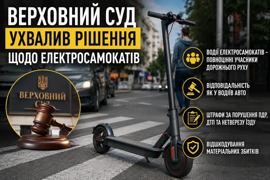 Верховний Суд ухвалив важливе рішення щодо електросамокатів в Україні