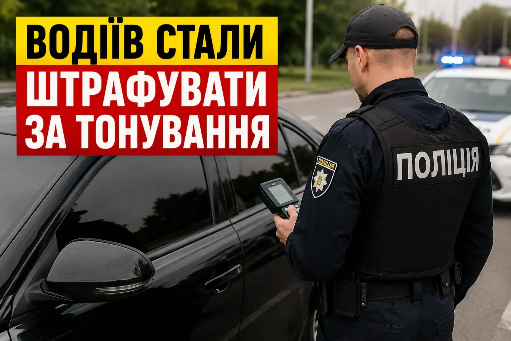 Поліція перевіряє тонування автомобіля та штрафує водіїв в Україні
