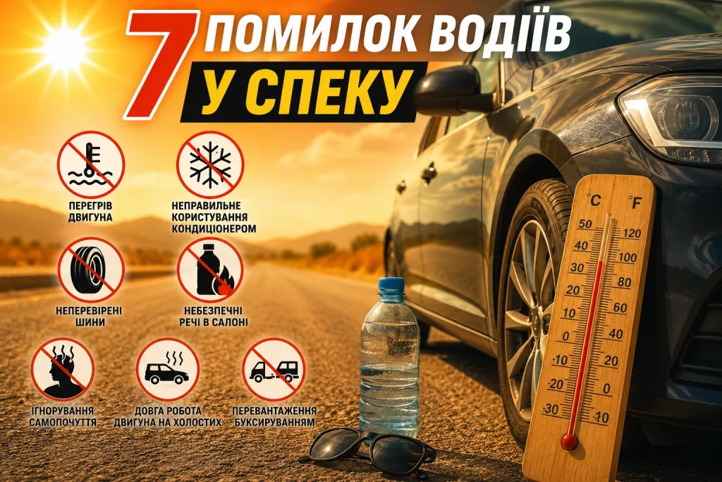 Автомобіль на трасі під час сильної спеки та основні помилки водіїв у літній період