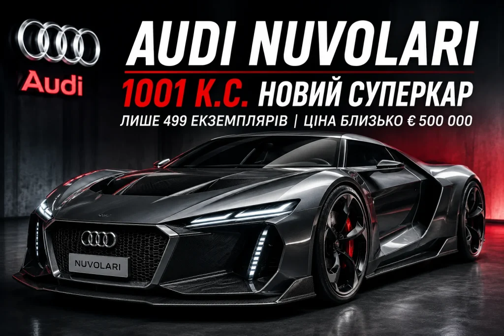 Audi Nuvolari 1001 к.с. новий гібридний суперкар Audi