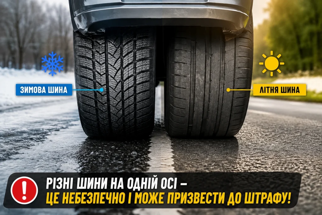 Чому не можна ставити різні шини на одну вісь та чим це небезпечно для керованості автомобіля