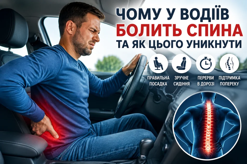 Чому у водіїв болить спина та як цього уникнути: правильна посадка за кермом і поради для здоров'я хребта