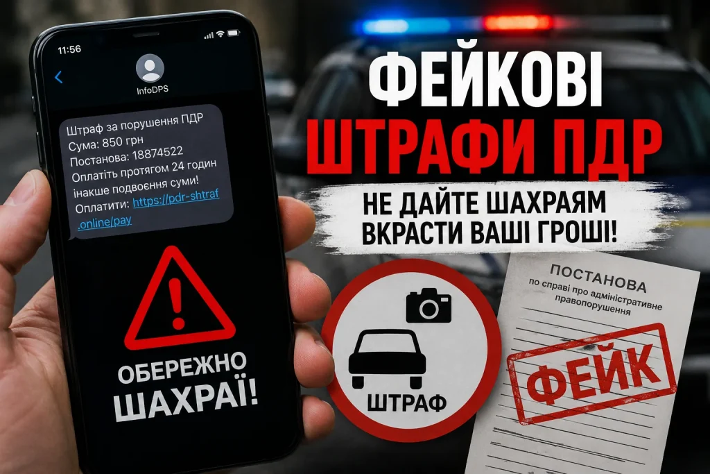 Фейкові штрафи ПДР в Україні — як розпізнати шахрайське повідомлення