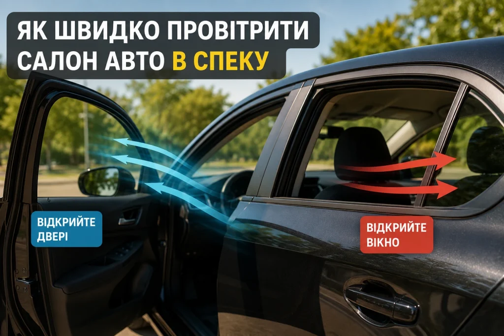 Як швидко охолодити салон автомобіля в спеку за допомогою відкритого вікна та дверей