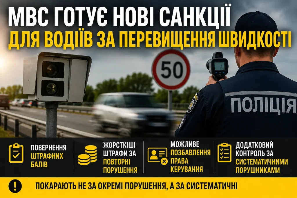 МВС готує нові санкції для водіїв за перевищення швидкості
