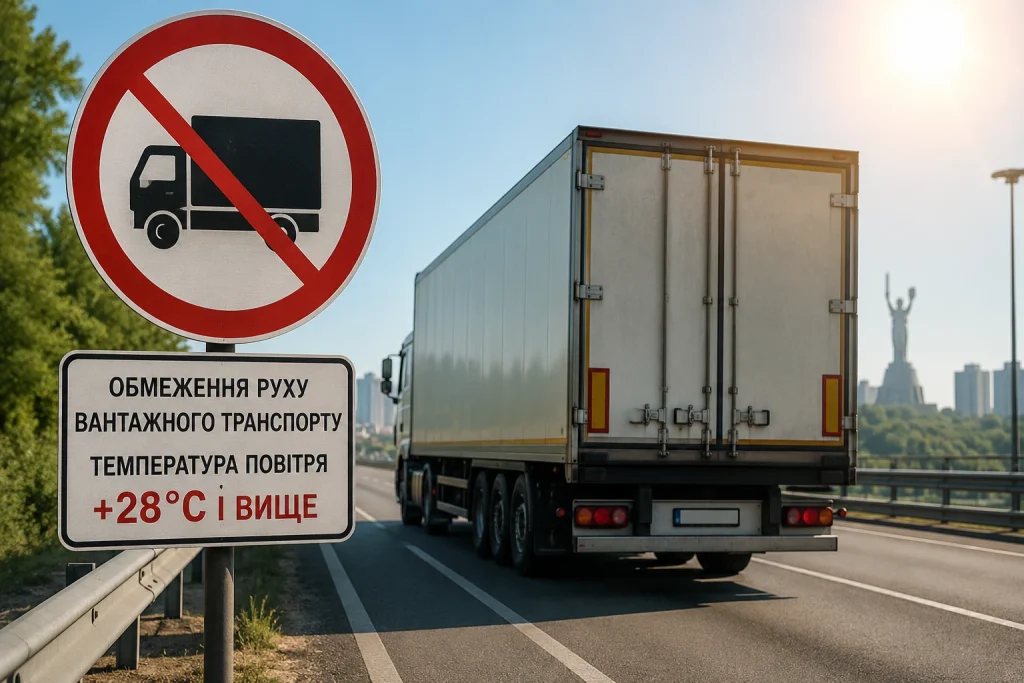 Обмеження руху вантажівок у Києві через спеку та високі температури