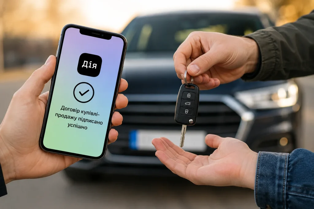 Продаж автомобіля через Дію та передача ключів новому власнику