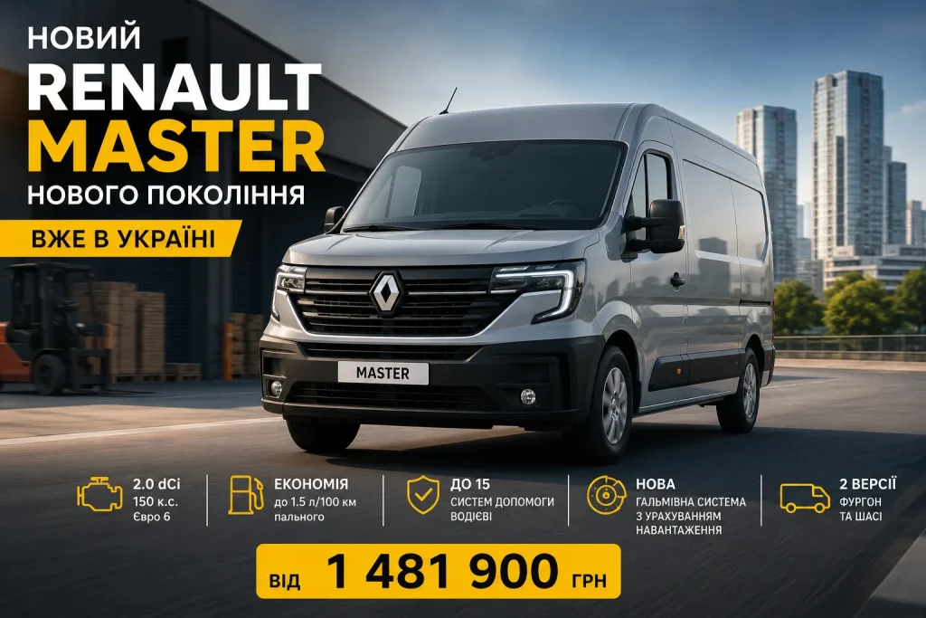 Renault Master нового покоління вийшов на український ринок