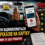 Водій таксі і пасажир сперечаються через оплату поїздки карткою чи готівкою, конфлікт через фінансові обмеження банку.