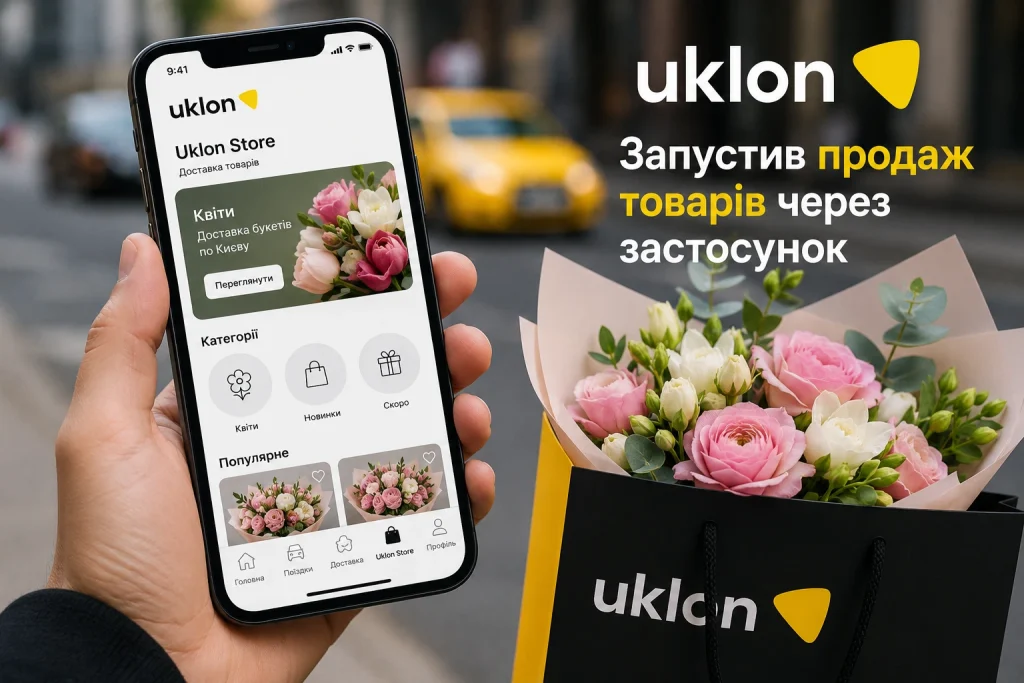 Uklon запустив продаж товарів через застосунок та тестує доставку квітів у Києві