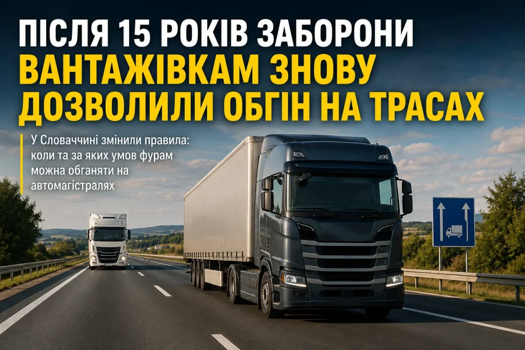 Після 15 років заборони вантажівкам знову дозволили обгін на трасах