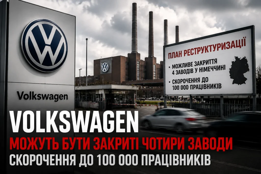 Автомобілі Volkswagen на виробничій лінії в німецькому автозаводі