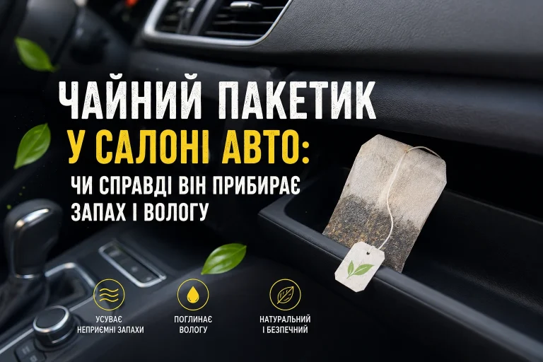 Чайний пакетик у салоні авто: чи справді він прибирає запах і вологу