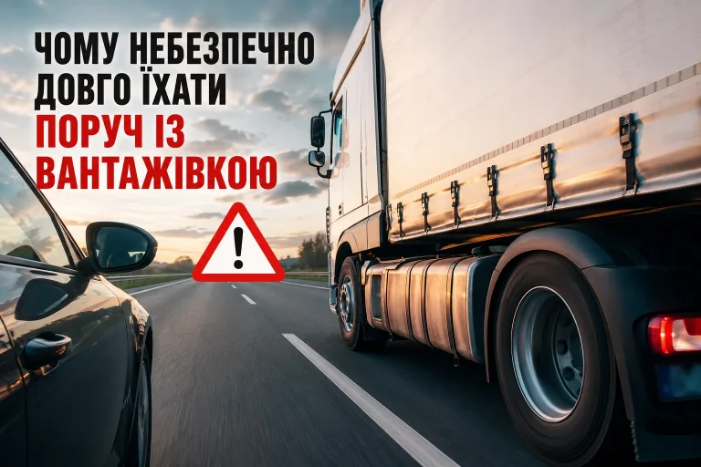 Чому небезпечно довго їхати поруч із вантажівкою