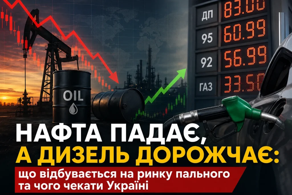 Нафта падає, а дизель в Україні дорожчає на тлі зростання цін на АЗС