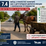 ПДР 7.4 — водій веде коня за вуздечку під час виїзду на дорогу з обмеженою оглядовістю