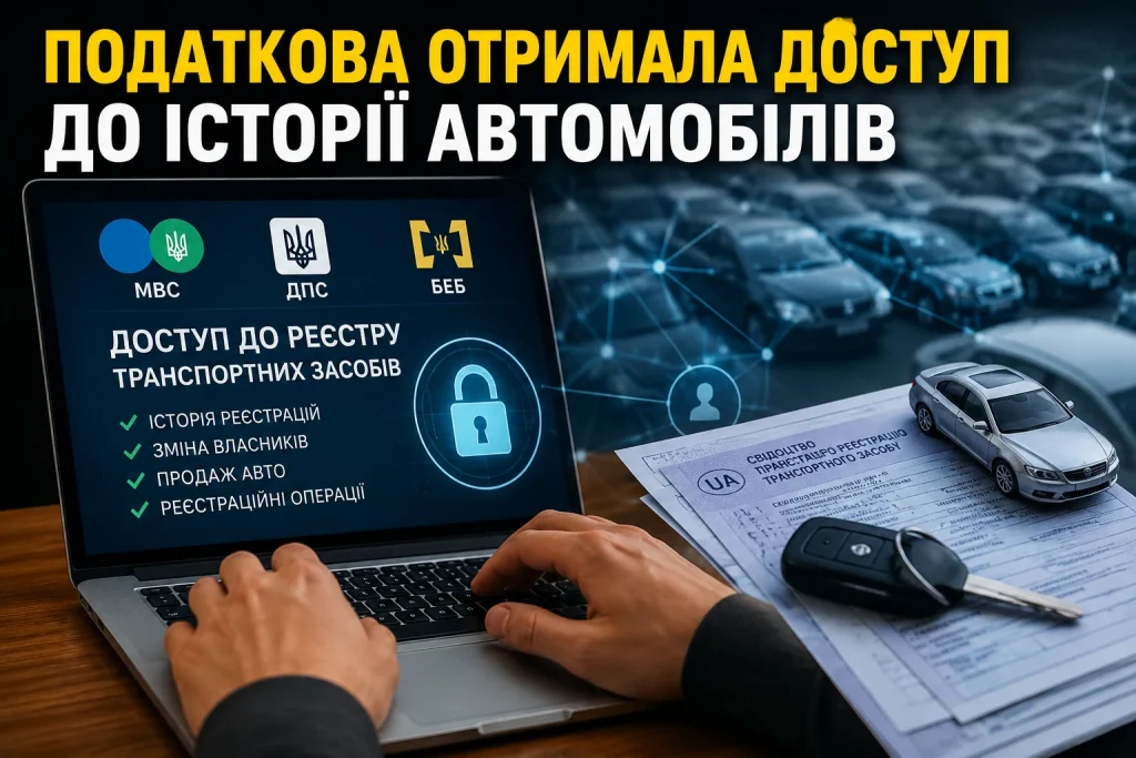 Податкова отримала доступ до історії автомобілів в Україні