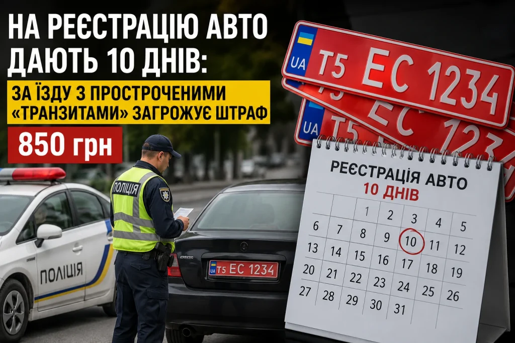 Поліція перевіряє авто з червоними транзитними номерами після завершення 10-денного строку реєстрації