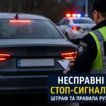 Поліція перевіряє автомобіль із несправними стоп-сигналами