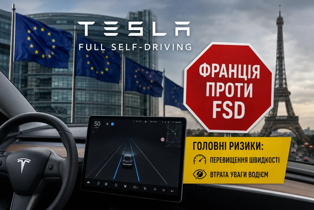 Tesla FSD у Європі: Франція виступила проти схвалення системи