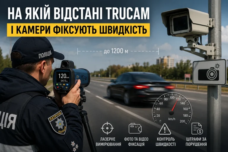 На якій відстані TruCAM і камери фіксують швидкість: як працює контроль в Україні