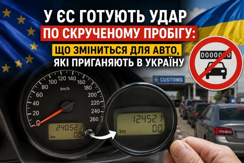 Скручений пробіг автомобіля з Європи виявляють перед ввезенням в Україну
